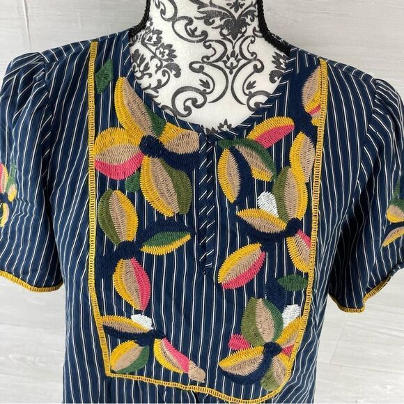 Madewell Fable Floral Embroidered Striped Relaxed Top - Picture 4 of 9